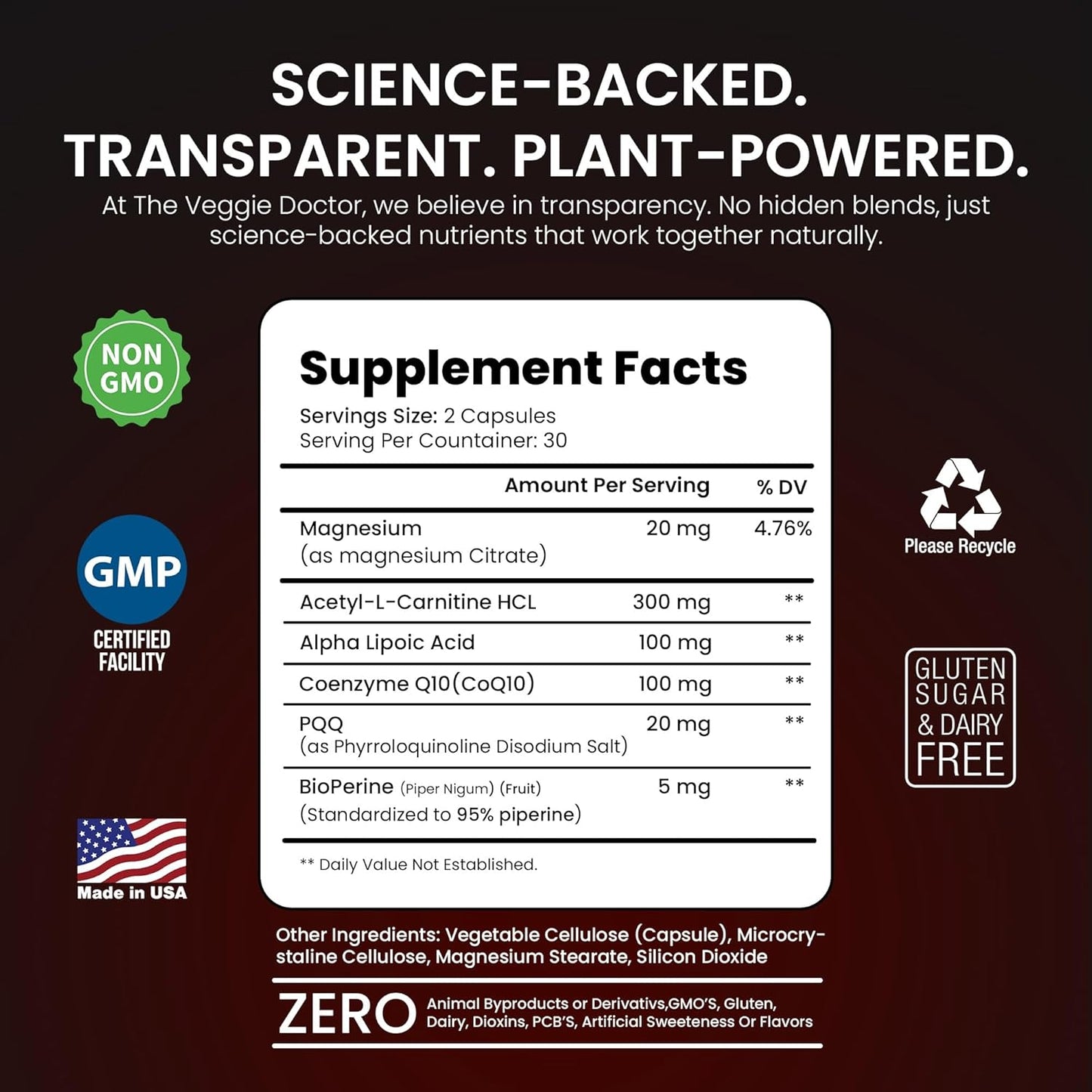 Vegan Mitochondrial Support | Daily Support (60 Capsules)