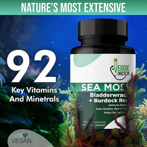 Sea Moss Capsules 9000mg with Black Seed Oil, Ashwagandha, Burdock Root & Bladderwrack