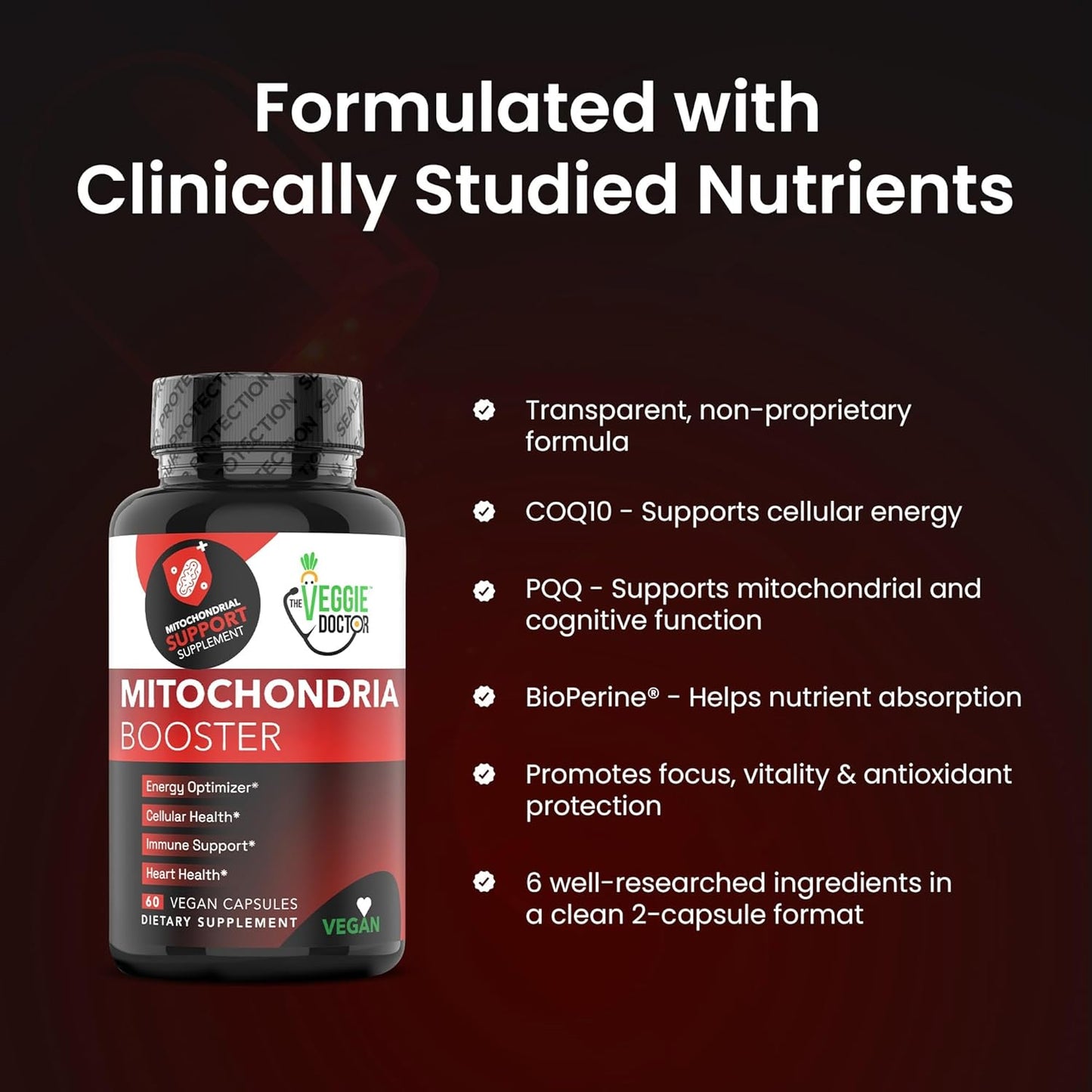 Vegan Mitochondrial Support | Daily Support (60 Capsules)