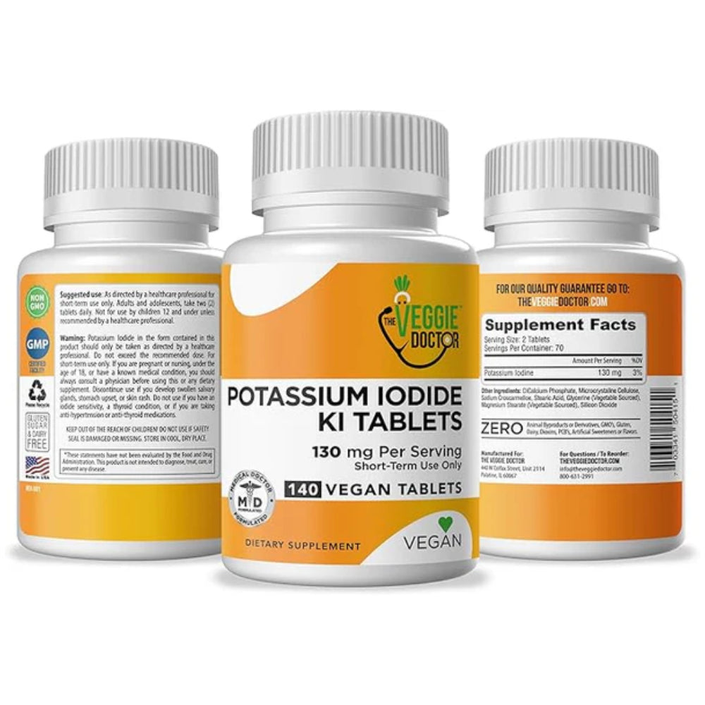 Potassium Iodide Radiation Tablets 130mg for Adults &amp; Kids – USA-Made Anti-Radiation Pills